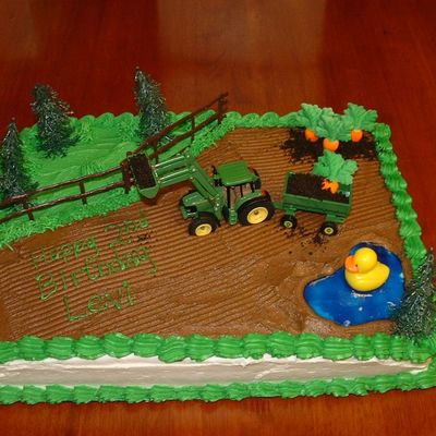 Farm Tractor Birthday Cake