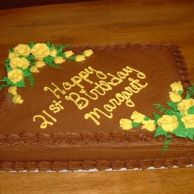 Yellow Rose Birthday Cake