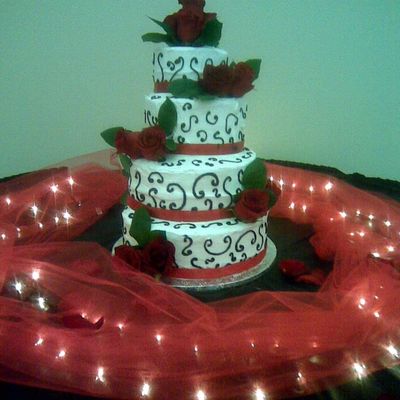 Black White And Red Wedding Cake