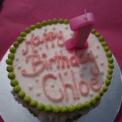 Chloe's First Birthday Smash Cake - Top View