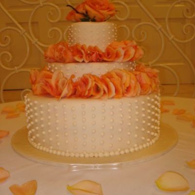 Ivory With Rose Petal Garlands