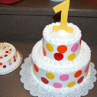 Polka Dot 1St Birthday And Smash Cake