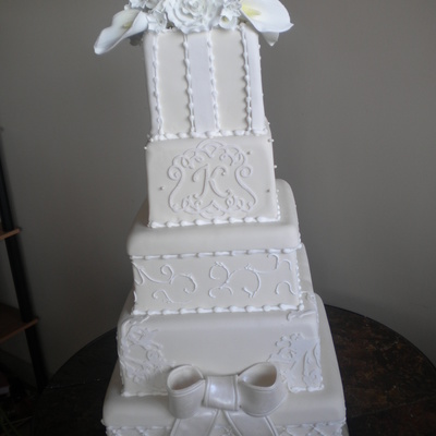 White Square Wedding Cake