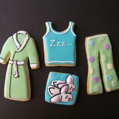 Pajamas, Robe, Bunny Slippers