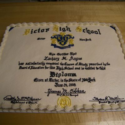High School Graduation Diploma Cake