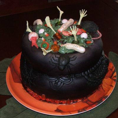 A Halloween Cauldron Cake