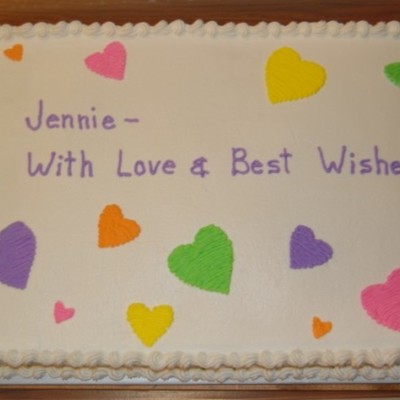 Retirement Cake W/ Hearts