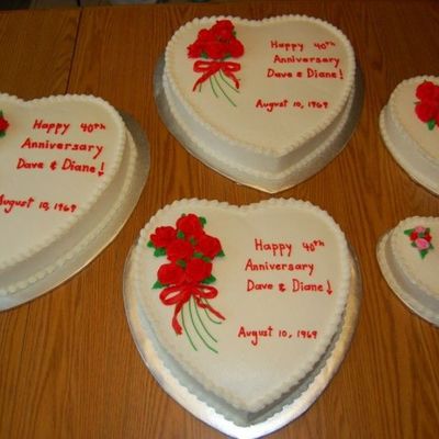 Heart Anniversary Cakes