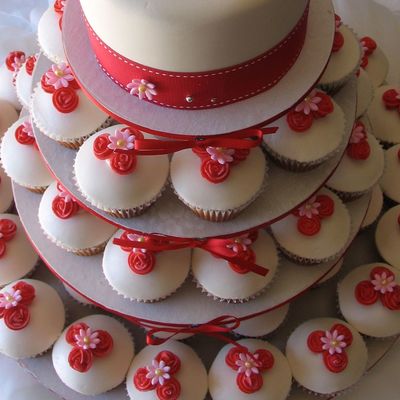 Red & White Wedding Cupcakes