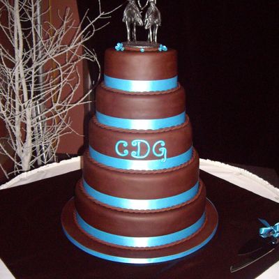 Chocolate Fondant/blue Ribbon