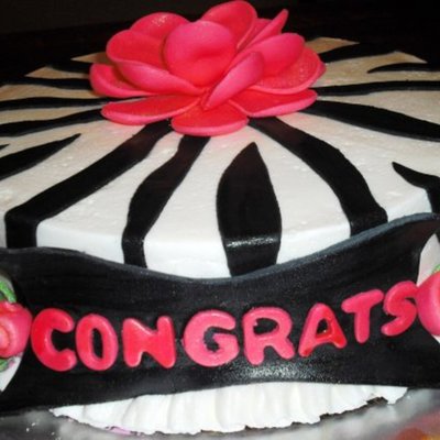 Zebra Bridal Shower Cake