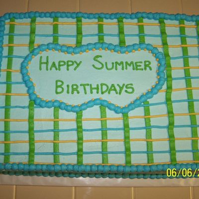 Summer Birthdays - Plaid Sheet Cake
