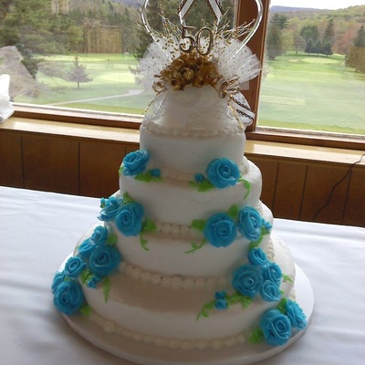 4 Tiered Anniversary/wedding Cake