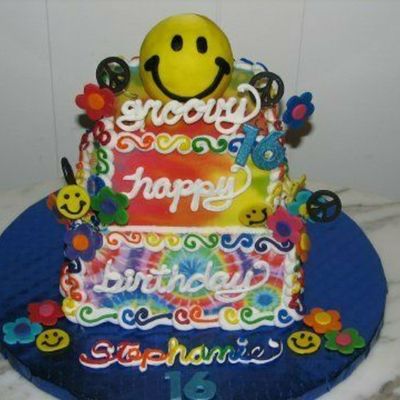 "groovy" Tie-Dye Cake