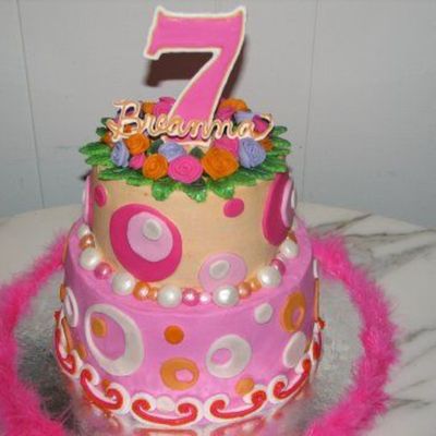 Pink And Orange Girl Cake