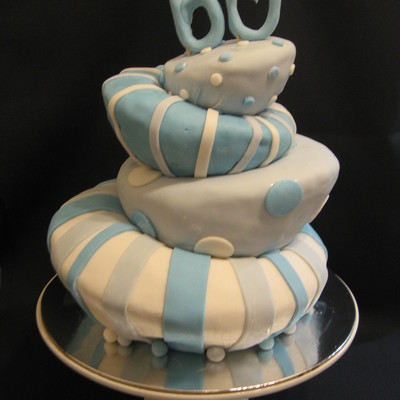 Blue Topsy Turvy Cake