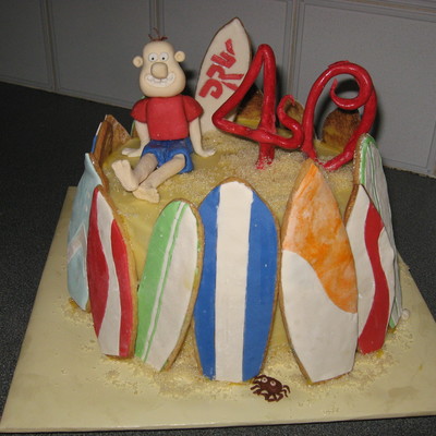 Surfing Beach Cake