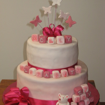 Pink Christening Cake