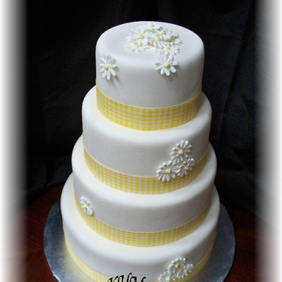 Yellow Gingham And Royal Icing Daisies