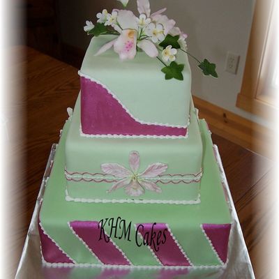 Sage And Fuschia With Orchids