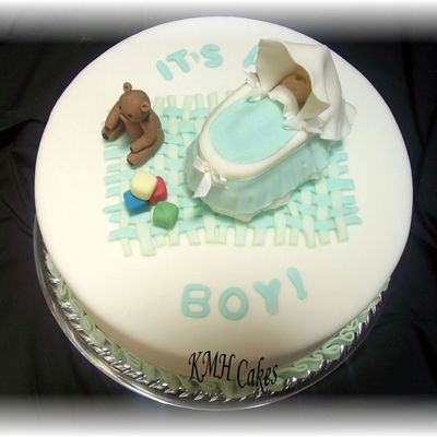 Baby In Bassinet Baby Shower Cake