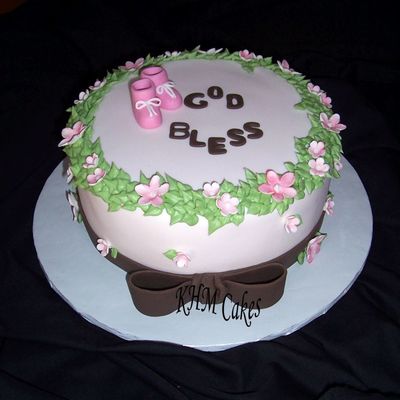 Pink And Brown Baby Shower Cake