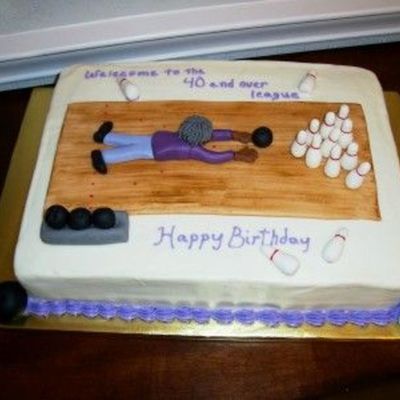 Over The Hill 40Th Birthday Bowling Cake