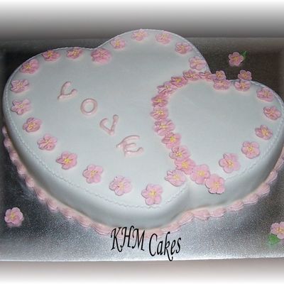Apple Blossoms And Hearts Valentine Cake