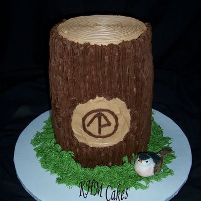 Carved Tree Stump Cake