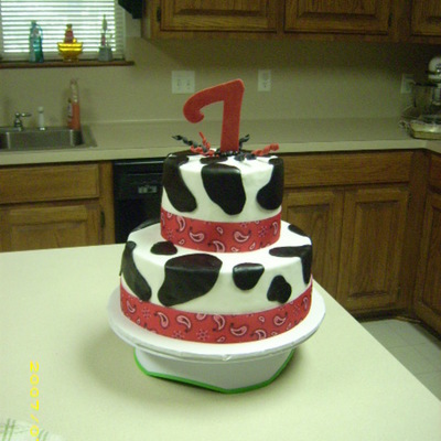 Cow Print & Bandana Birthday Cake