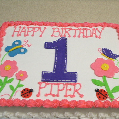 Girl's 1St Birthday Cake
