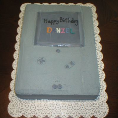 Game Boy Cake With Diabetic Sugar Free Icing And Fondant Accents