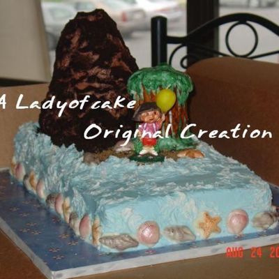 Dora Volcano Island Cake