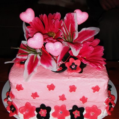Pink Cake With Black
