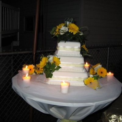 Square Stacked W/ Fresh Flowers