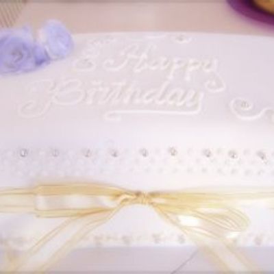 Birthday Cake In White