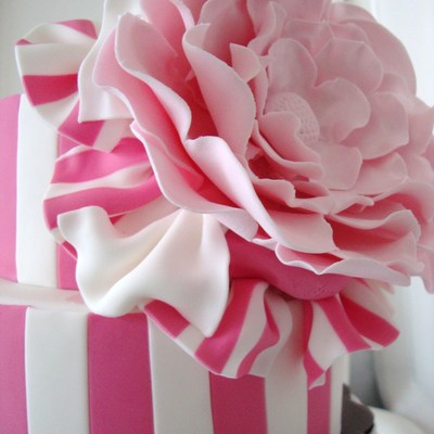 Pink Theme Wedding Cake