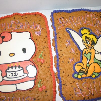 Hello Kitty And Tinkerbell Giant Cookie Cake Fbct