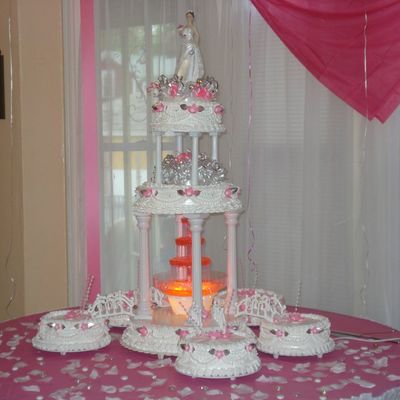 Hot Pink And White Cake