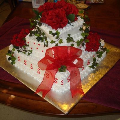 White And Red Cake