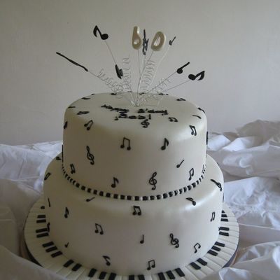 60Th Music Themed Cake.