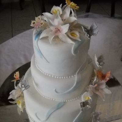 Blue Swirls With Butterflies