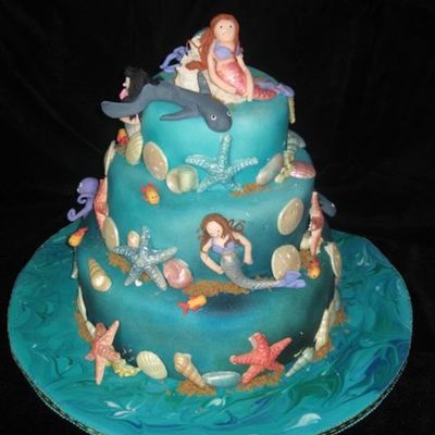Shark And Mermaid Cake
