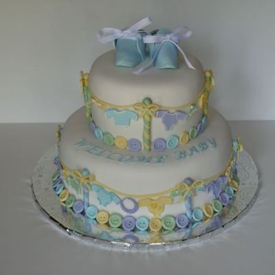 Clothesline Baby Shower Cake.