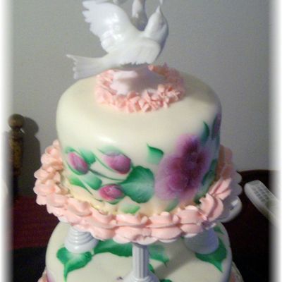 Hand Painted Wedding Cake