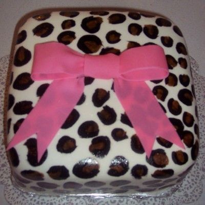 Mmf (Except For The Bow, That Is Wilton Fondant) With Painted Leopard Spots My First Attempt At Mmf And Painting On It.