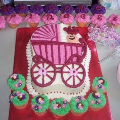 Baby Shower Girl Carriage Cake