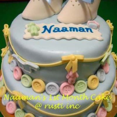 Baby Boy 1St Month Cake