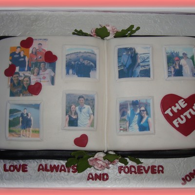 Engagement Scrapbook Cake