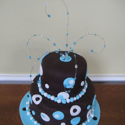 Tiered Birthday Cake With Decorated Wires